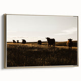 Rustic Cattle Herd Wall Art - Farmhouse Country Landscape Decor