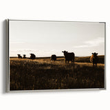 Rustic Cattle Herd Wall Art - Farmhouse Country Landscape Decor