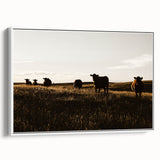Rustic Cattle Herd Wall Art - Farmhouse Country Landscape Decor