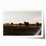 Rustic Cattle Herd Wall Art - Farmhouse Country Landscape Decor