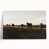 Rustic Cattle Herd Wall Art - Farmhouse Country Landscape Decor