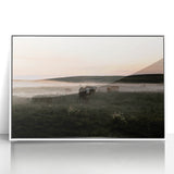 Misty Cattle at Dawn Rustic Wall Art - Farmhouse Country Decor