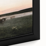 Misty Cattle at Dawn Rustic Wall Art - Farmhouse Country Decor