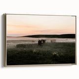 Misty Cattle at Dawn Rustic Wall Art - Farmhouse Country Decor