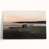 Misty Cattle at Dawn Rustic Wall Art - Farmhouse Country Decor