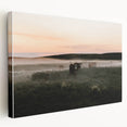 Misty Cattle at Dawn Rustic Wall Art - Farmhouse Country Decor