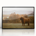 Highland Cow Rustic Wall Art - Farmhouse Nature Decor for Country Homes