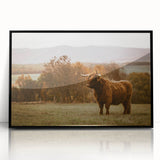 Highland Cow Rustic Wall Art - Farmhouse Nature Decor for Country Homes