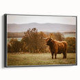 Highland Cow Rustic Wall Art - Farmhouse Nature Decor for Country Homes