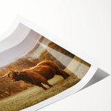 Highland Cow Rustic Wall Art - Farmhouse Nature Decor for Country Homes