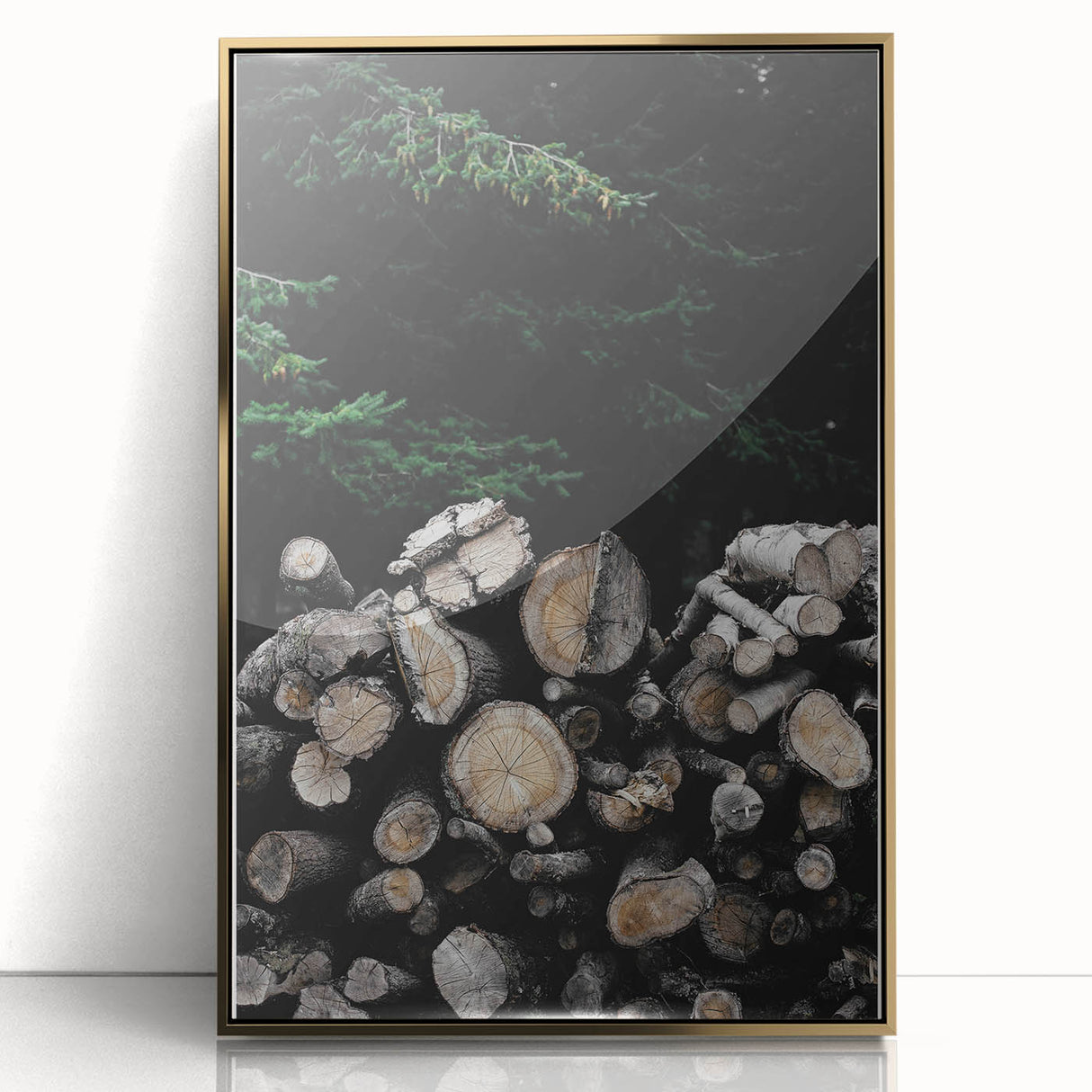 Rustic Wood Stack Wall Art | Farmhouse Decor for Cozy, Natural Spaces