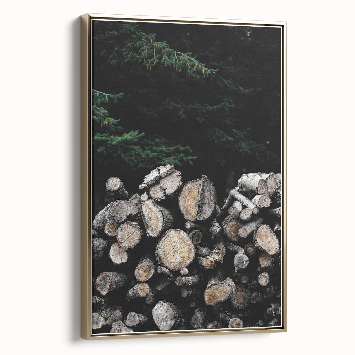 Rustic Wood Stack Wall Art | Farmhouse Decor for Cozy, Natural Spaces