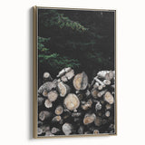 Rustic Wood Stack Wall Art | Farmhouse Decor for Cozy, Natural Spaces