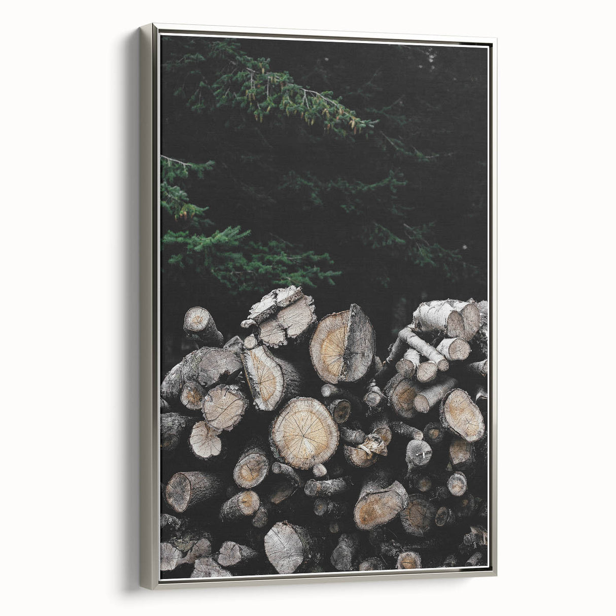 Rustic Wood Stack Wall Art | Farmhouse Decor for Cozy, Natural Spaces