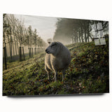 Misty Morning Sheep Rustic Wall Art - Farmhouse Country Decor