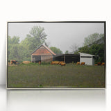 Rustic Barn and Cattle Wall Art - Farmhouse Country Decor for Homes"