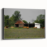 Rustic Barn and Cattle Wall Art - Farmhouse Country Decor for Homes"