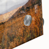 Rustic Fence in Golden Field Wall Art - Farmhouse Country Landscape Decor