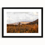 Rustic Fence in Golden Field Wall Art - Farmhouse Country Landscape Decor