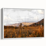 Rustic Fence in Golden Field Wall Art - Farmhouse Country Landscape Decor