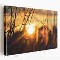 Sunset Through Grass Rustic Wall Art - Warm Farmhouse Nature Decor