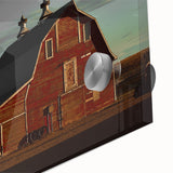 Red Barn at Sunset Rustic Wall Art - Farmhouse Country Decor