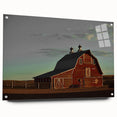 Red Barn at Sunset Rustic Wall Art - Farmhouse Country Decor