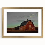 Red Barn at Sunset Rustic Wall Art - Farmhouse Country Decor