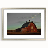Red Barn at Sunset Rustic Wall Art - Farmhouse Country Decor