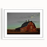 Red Barn at Sunset Rustic Wall Art - Farmhouse Country Decor