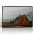Red Barn at Sunset Rustic Wall Art - Farmhouse Country Decor