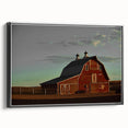 Red Barn at Sunset Rustic Wall Art - Farmhouse Country Decor