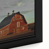 Red Barn at Sunset Rustic Wall Art - Farmhouse Country Decor