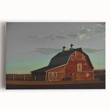 Red Barn at Sunset Rustic Wall Art - Farmhouse Country Decor