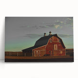 Red Barn at Sunset Rustic Wall Art - Farmhouse Country Decor