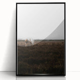 Serene White Horse - Rustic Landscape Wall Art