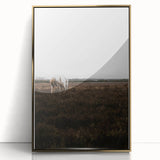 Serene White Horse - Rustic Landscape Wall Art