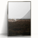 Serene White Horse - Rustic Landscape Wall Art