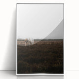 Serene White Horse - Rustic Landscape Wall Art