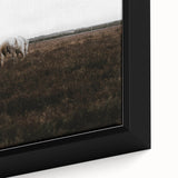 Serene White Horse - Rustic Landscape Wall Art