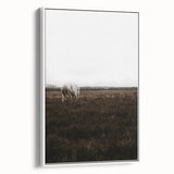 Serene White Horse - Rustic Landscape Wall Art