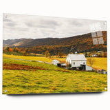 Rustic Farmhouse Barn in Autumn - Vintage Wall Art - Rural Landscape Print