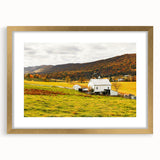 Rustic Farmhouse Barn in Autumn - Vintage Wall Art - Rural Landscape Print