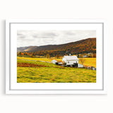 Rustic Farmhouse Barn in Autumn - Vintage Wall Art - Rural Landscape Print