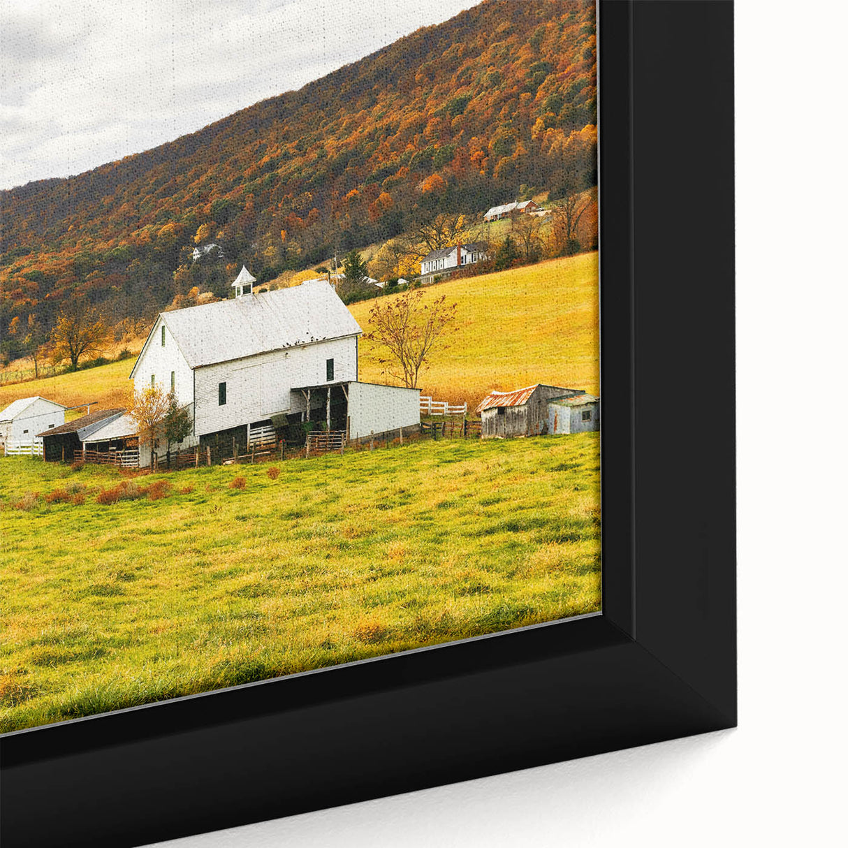 Rustic Farmhouse Barn in Autumn - Vintage Wall Art - Rural Landscape Print