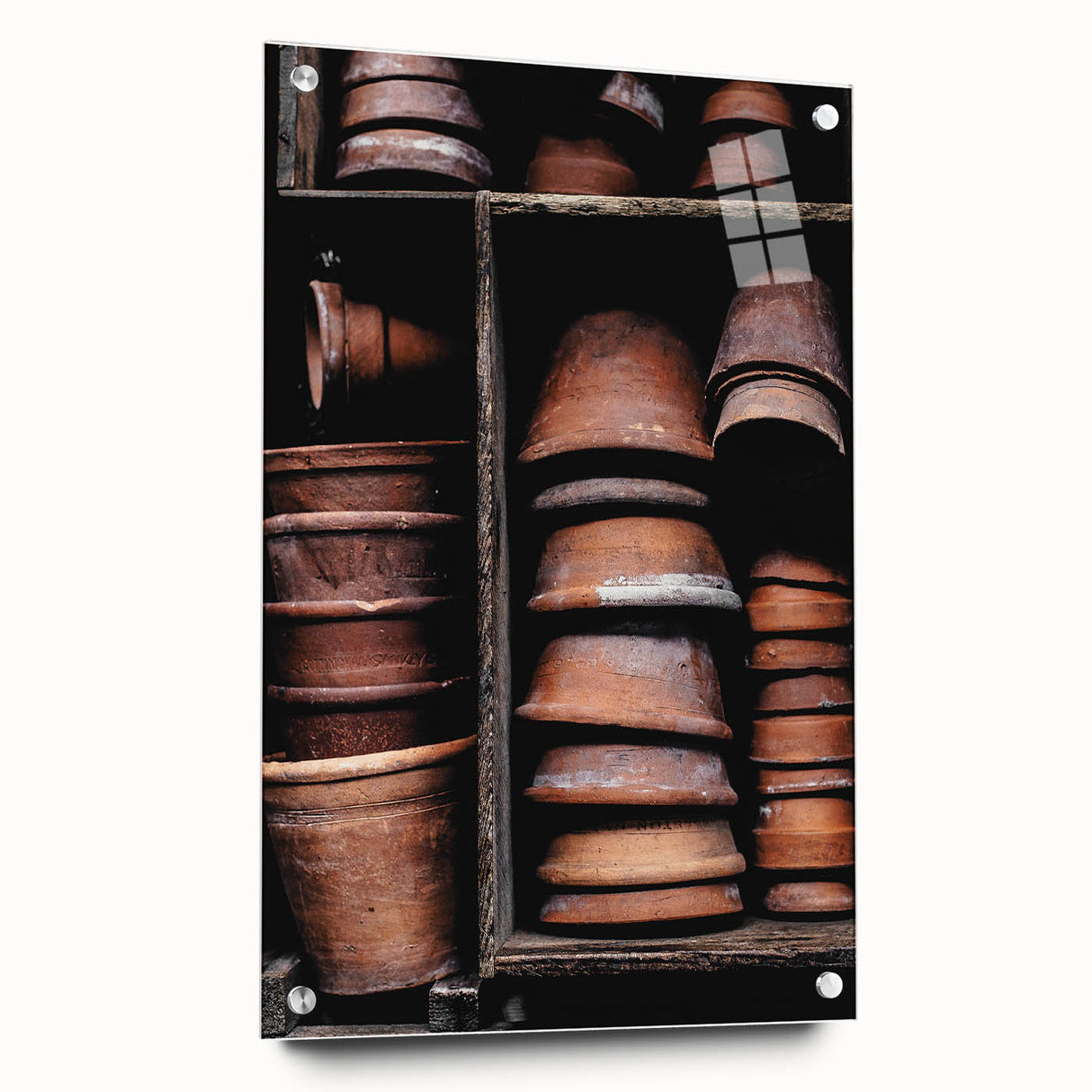 Vintage Clay Pots - Rustic Farmhouse Kitchen Art