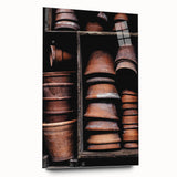 Vintage Clay Pots - Rustic Farmhouse Kitchen Art