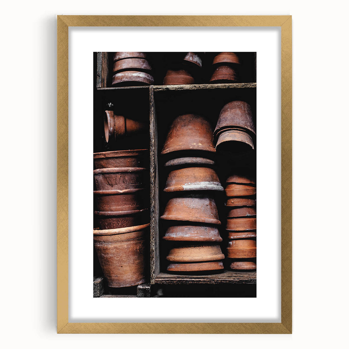 Vintage Clay Pots - Rustic Farmhouse Kitchen Art