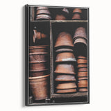 Vintage Clay Pots - Rustic Farmhouse Kitchen Art