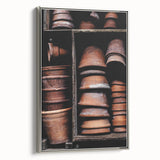 Vintage Clay Pots - Rustic Farmhouse Kitchen Art